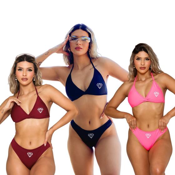 Imagem de Kit com 3 Biquínis Asa Delta Com Bojo Estampa Refletiva