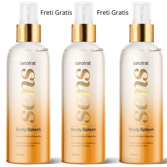 Kit Com 3 Body Splash Flor De Ameixa & Baunilha Sens Labotrat 230ml