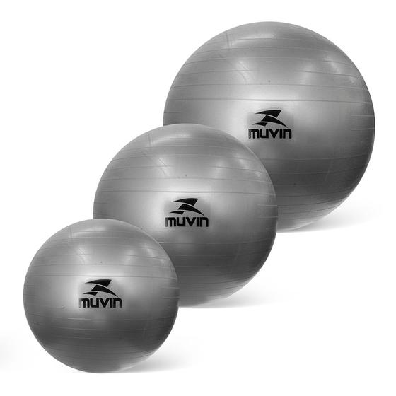 Imagem de Kit com 3 Bolas de Pilates  55cm, 65cm e 75cm - Antiestouro  Suporta até 300kg  Com Bomba