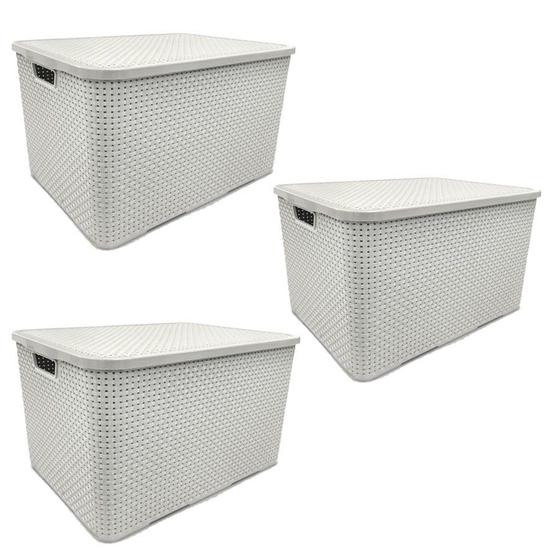 Kit Com 3 Caixas Organizadoras Rattan 20 Litros Com Tampa é boa?