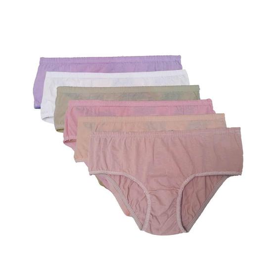 Imagem de Kit com 3 Calcinhas Alta 100% Algodão 1002 Sortidas