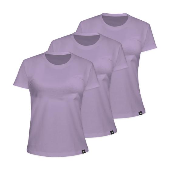 Imagem de Kit com 3 Camiseta Algodão Sportswear Muvin - Feminina - Mais Conforto para seu Treino e Caminhada