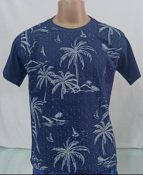Imagem de Kit Com 3 Camisetas Manga Curta Algodão Cores e Estampas Variadas