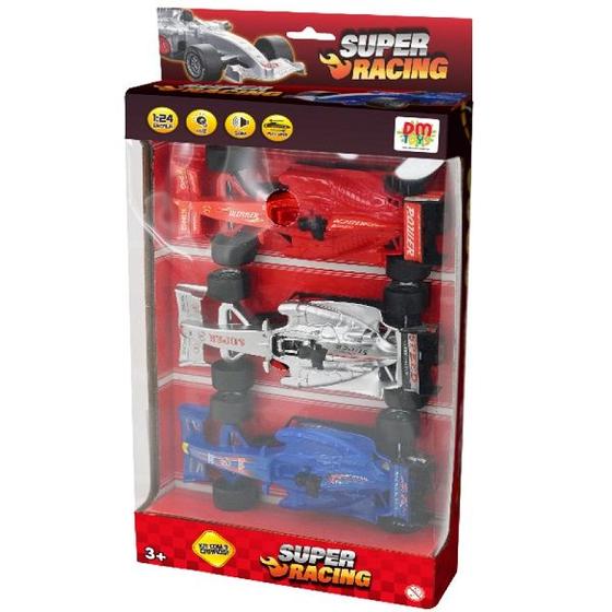 Imagem de Kit com 3 Carro Fricçao PULL BACK Super Racing DM TOYS