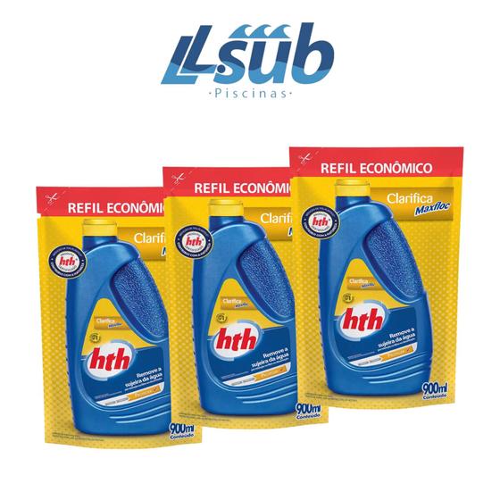 Imagem de Kit Com 3 Clarificante Refíl Hth 900ml Para Piscinas