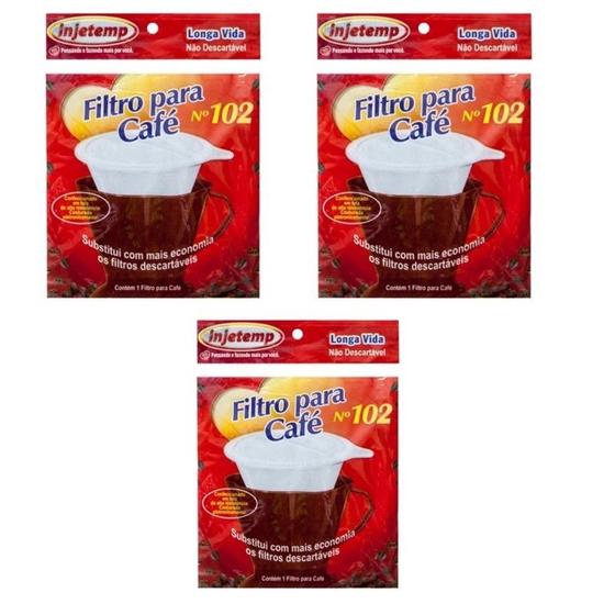 Imagem de Kit Com 3 Coador Filtro de Pano Sintético Para Café 102