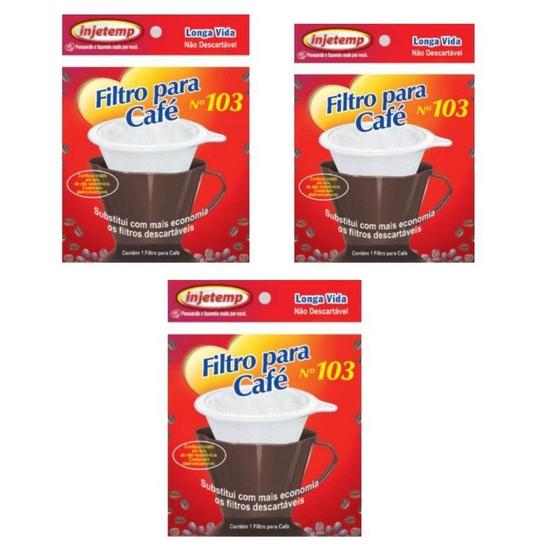 Imagem de Kit Com 3 Coador Filtro de Pano Sintético Para Café 103