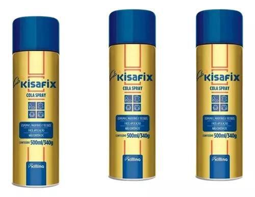 Imagem de Kit com 3 Colas de Contato Spray Kisafix 340g - Killing