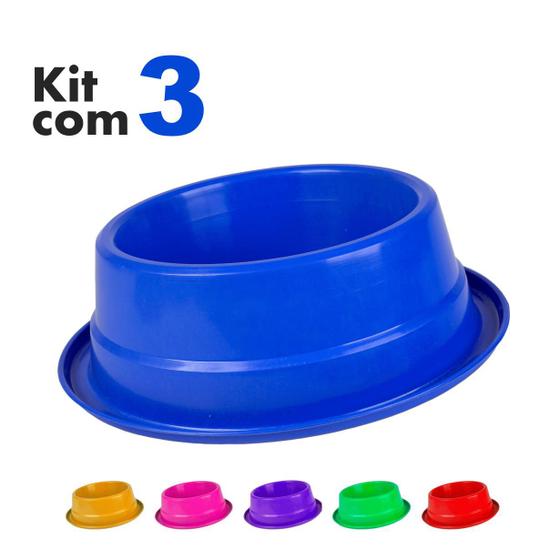 Imagem de Kit com 3 Comedouro Bebedouro Cães Anti-Formiga 600 ml