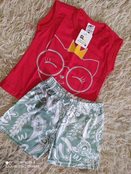 Imagem de Kit com 3 Conjunto Infantil Menina Short Blusa