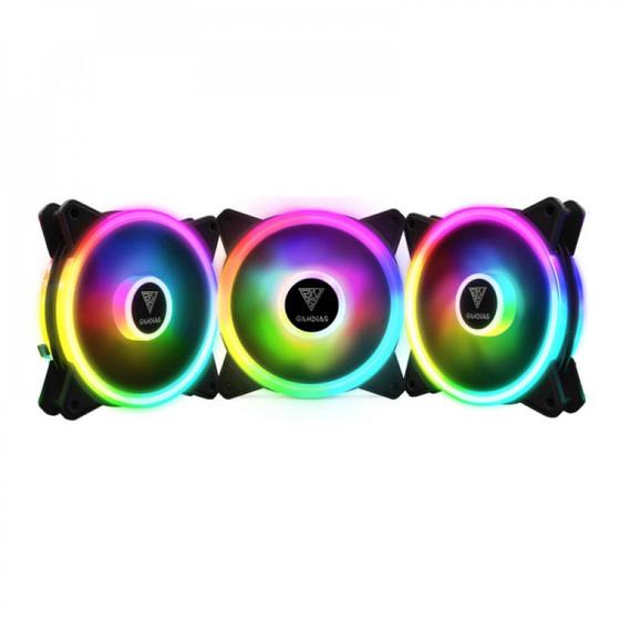 Imagem de Kit com 3 Cooler Led Rgb Gamdias Aeolus M2 1203 Lite