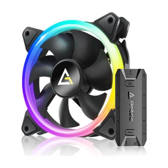Imagem de Kit com 3 Cooler P/ Gabinete ANTEC Neon 120 ARGB_3PK 120MM ARGB PWM - 0-761345-40023-7