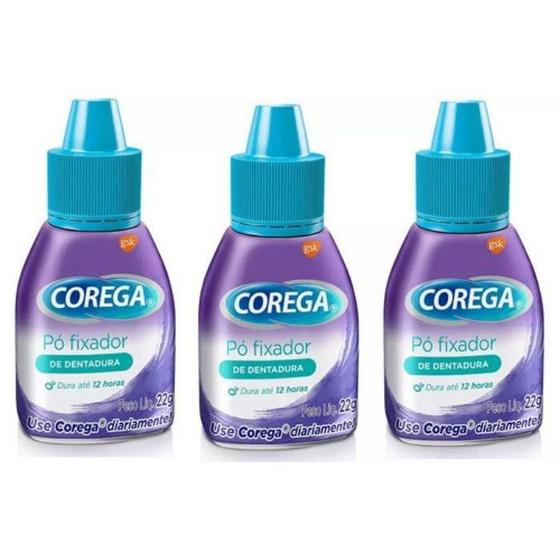 Imagem de Kit Com 3 Corega Pó Fixador De Dentadura 22G