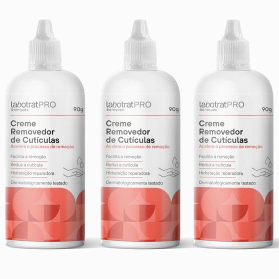 Imagem de Kit Com 3 Creme Removedor de Cutículas Labotrat Pro Removex Fortalece as Unhas 90gr