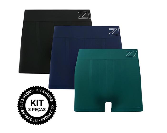 Imagem de Kit  com 3 cueca Boxer Zee Rucci Microfibra sem costura Adulto