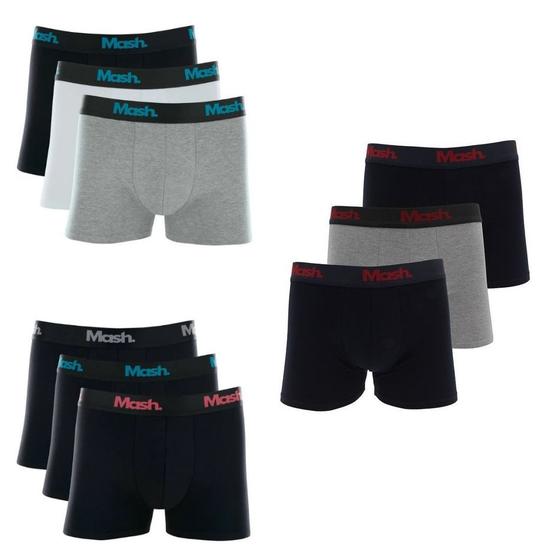 Imagem de Kit Com 3 Cuecas Boxer Box Masculina Adulto Mash Algodão Cotton Multicor Com Elastano