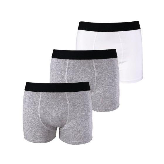 Imagem de Kit com 3 Cuecas Boxer Box Try Basics Algodão Cotton Lisa Básica Casual Moda Masculina