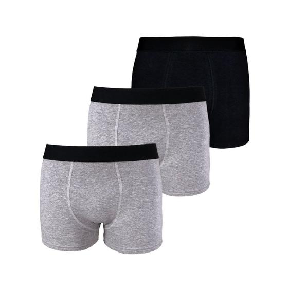 Imagem de Kit com 3 Cuecas Boxer Box Try Basics Algodão Cotton Lisa Básica Casual Moda Masculina