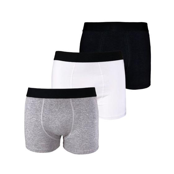 Imagem de Kit com 3 Cuecas Boxer Box Try Basics Algodão Cotton Lisa Básica Casual Moda Masculina