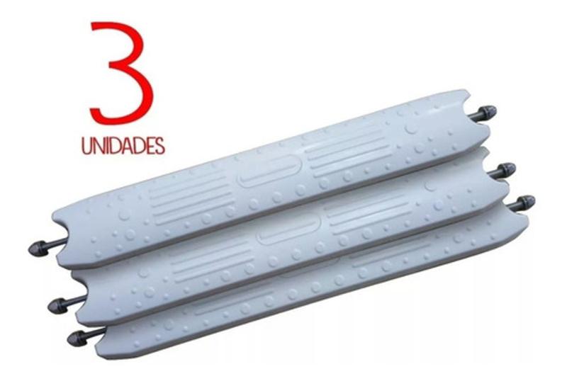 Imagem de Kit Com 3 Degraus Anatômicos Em Abs Com Varão Para Piscinas