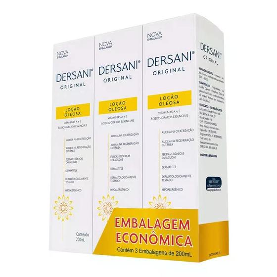 Imagem de Kit Com 3 Dersani Original Loção Oleosa De 200ml Cada