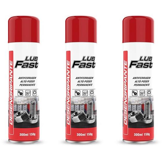 Imagem de Kit com 3 Desengripantes Anticorrosivo Lub Fast 300ml