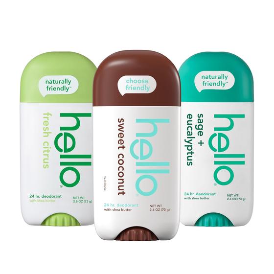 Imagem de Kit com 3 Desodorantes Hello (75ml cada) - Para Homens e Mulheres