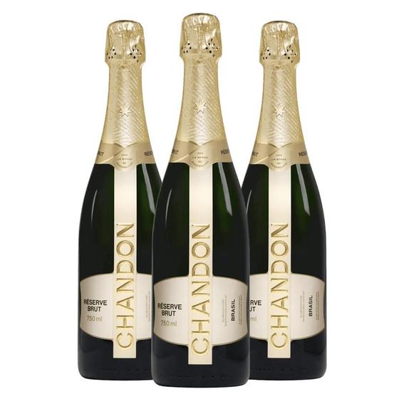 Imagem de Kit com 3 Espumantes Chandon Réserve Brut 750ML