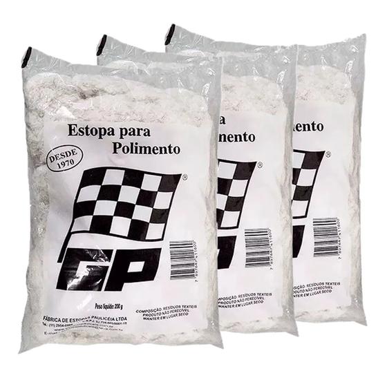 Imagem de Kit com 3 Estopas Para Polimento GP Pauliceia 150g