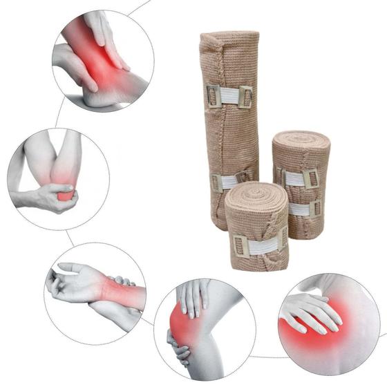 Imagem de Kit com 3 Faixa Ortopédica Alta Elasticidade e Compressão Bandagem Elástica