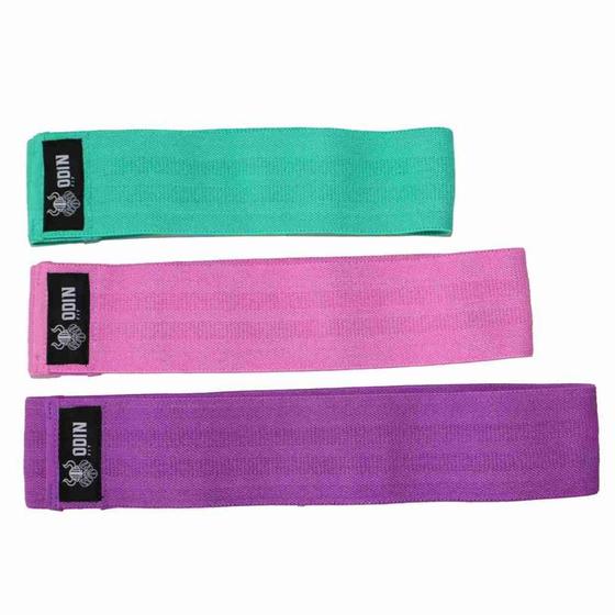 Imagem de Kit com 3 Faixas Elásticas de Exercício Hip Band Odin Fit