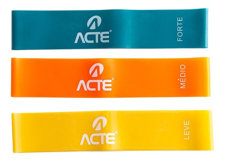 Imagem de Kit com 3 Faixas Elásticas Mini Band Acte T71