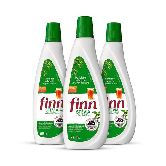 Imagem de Kit com 3 Finn Stévia Líquido 65ml