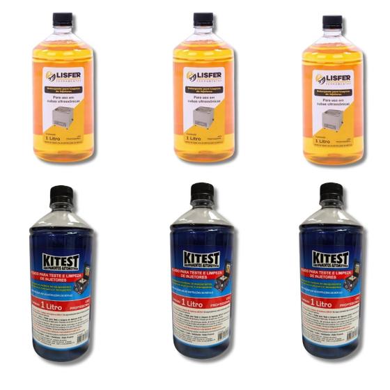 Imagem de Kit Com 3 Fluidos E 3 Detergentes Test/ E Limpeza Injetores 1 Litro