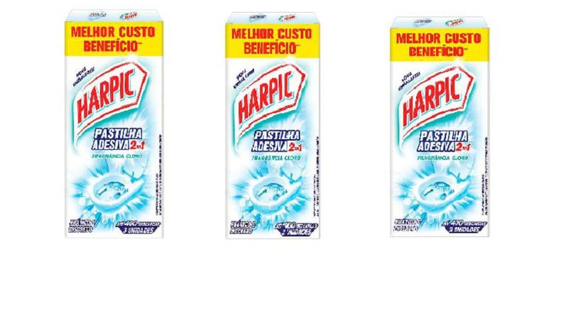 Imagem de Kit com 3 Fragrância Cloro Pastilha Adesiva 2em1 com 3UN