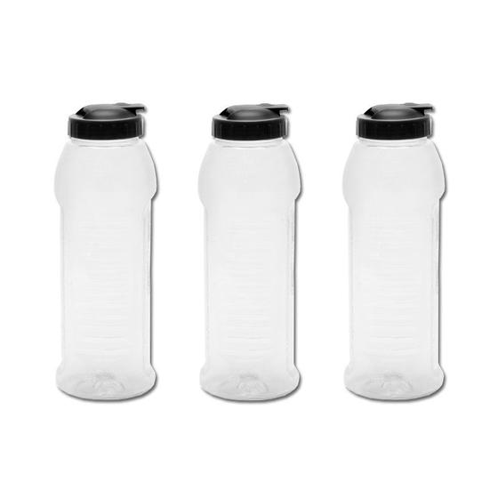 Imagem de Kit com 3 Garrafinha Garrafa Plástica Cristal 1,5L Multiuso