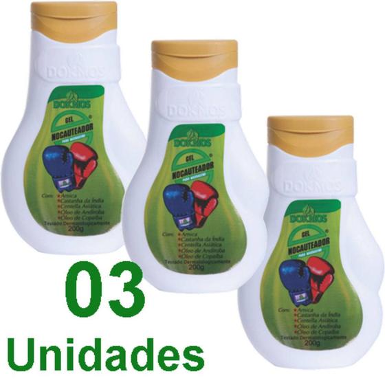 Imagem de Kit com 3 Gel Nocauteador  Para Massagem 200ml. - DOKMOS COSMETICOS