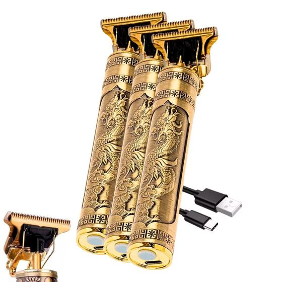 Kit Com 3 Hair Trimmers Dragao Dourado - Desert Ecom Imagem de Kit Com 3 Hair Trimmers Dragao Dourado