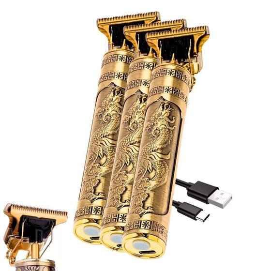 Imagem de Kit Com 3 Hair Trimmers Dragao Dourado