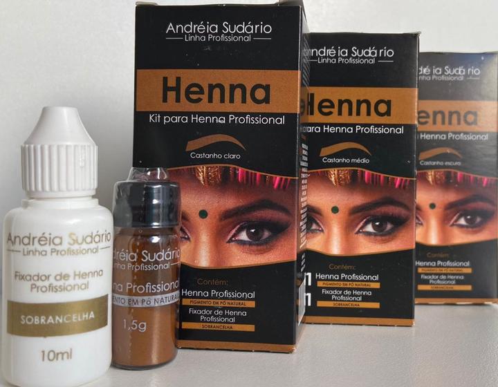 Imagem de Kit com 3 henna   vegana andreia sudario