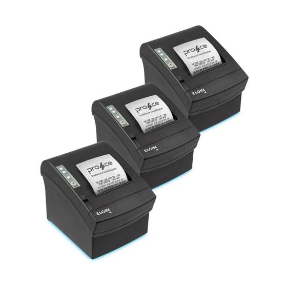 Imagem de Kit com 3 Impressora térmica Elgin i8 Usb/Ser/Rede