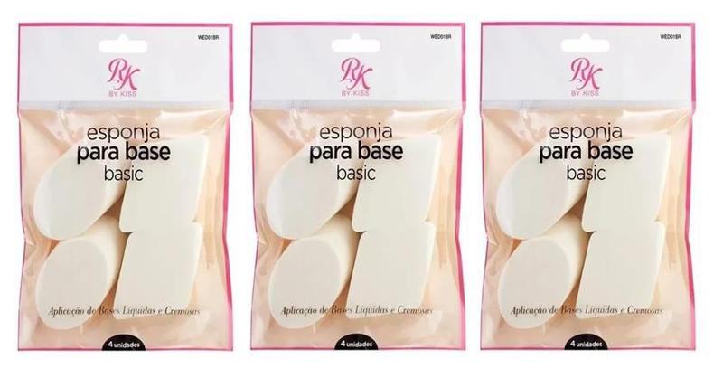 Imagem de Kit com 3 Kit Esponjas para Base 4un Basic Kiss 2 Formatos