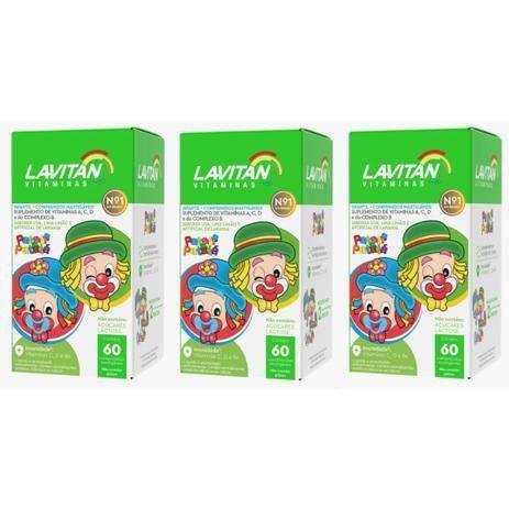 Imagem de Kit com 3 Lavitan Kids Vitamina Infantil Imunidade Patati Patata 60 CPR Mastigaveis