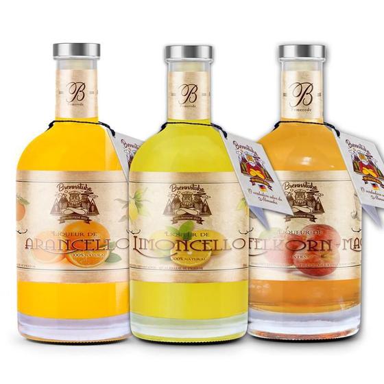 Imagem de Kit Com 3 Licores Limoncello, Arancello E Maça