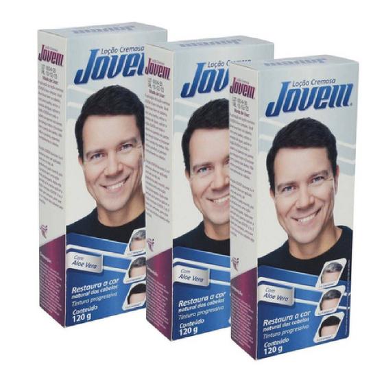 Imagem de Kit Com 3 Loção Jovem Cremoso 120ml Escurecedora De Cabelo