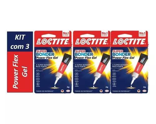 Imagem de kit com 3 - Loctite Super Bonder Flexivel 2g