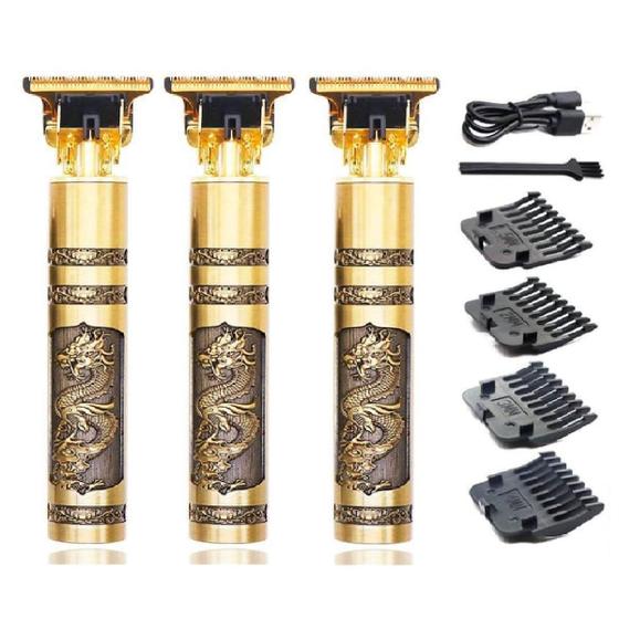 Imagem de Kit com 3 Maquinas Aparadores Cabelo Acabamento Cortar Barba Sem Fio