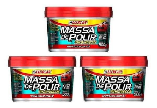 Imagem de Kit Com 3 Massa De Polir Tira Riscos Luxcar 500g