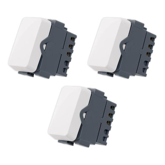 Imagem de Kit com 3 mg b3 módulo interruptor paralelo 10a-250v branco (19404)