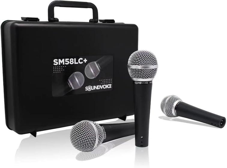 Imagem de Kit Com 3 Microfones SM58LC+ Com Case - Soundvoice